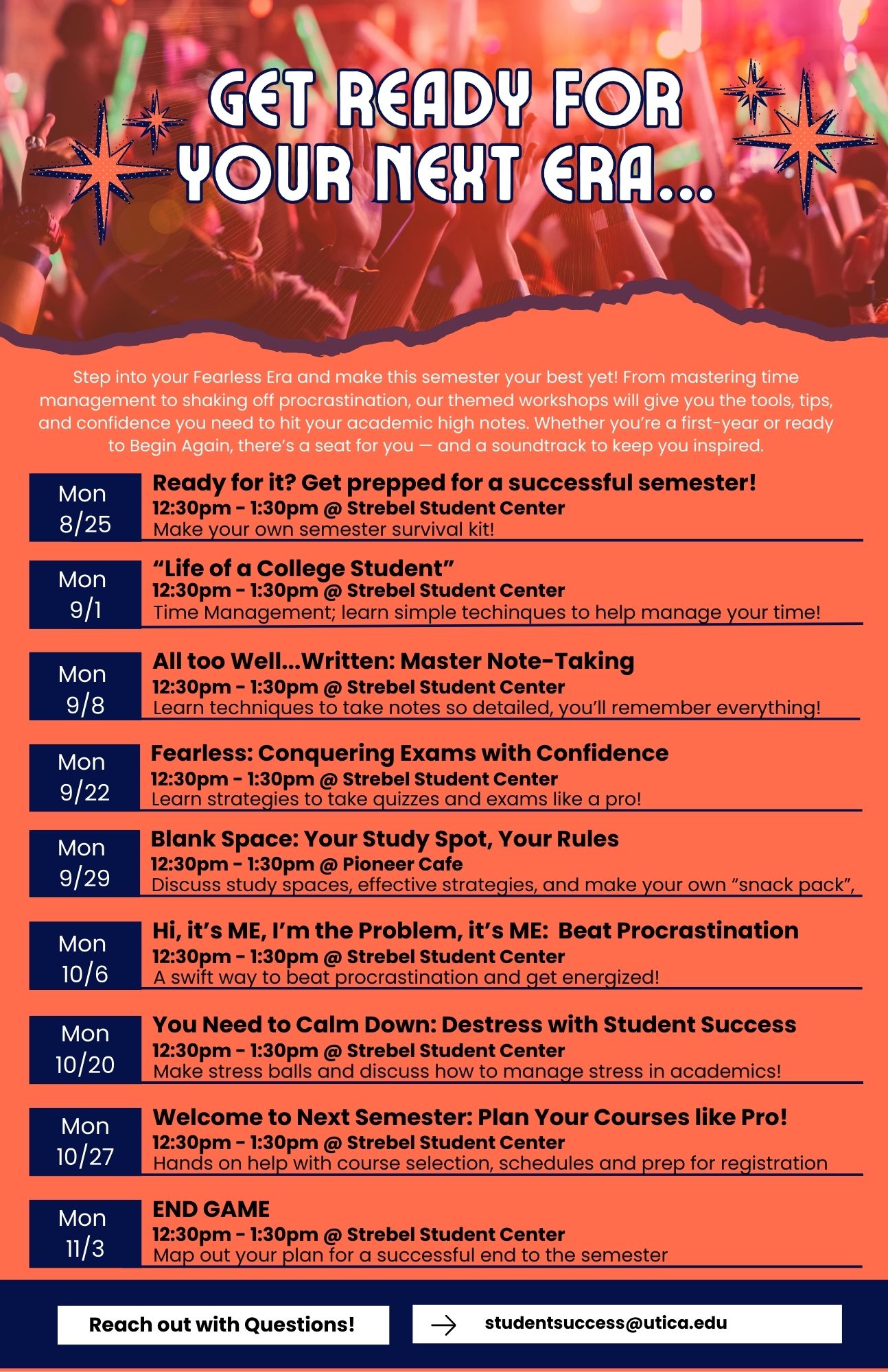 Ready for it Student Success Workshops Fall 2025