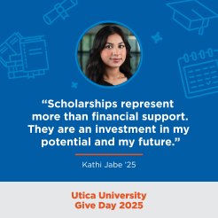 Image of Kathi Jabe with quote "Scholarships represent more than financial support. They are an investment in my potential and my future."