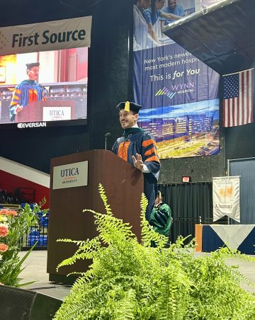 Dr Tyler Kallasy addresses 2025 Graduate Class